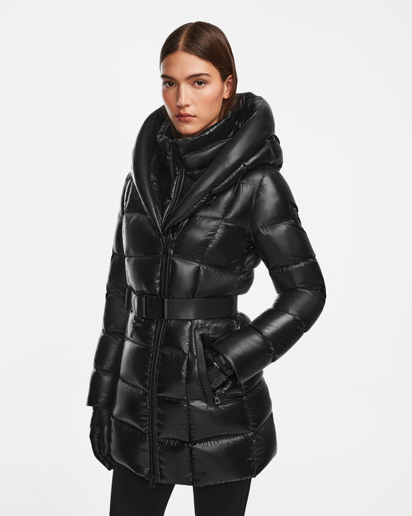 Taylor Quilted Shiny Down Puffer Deep Hood