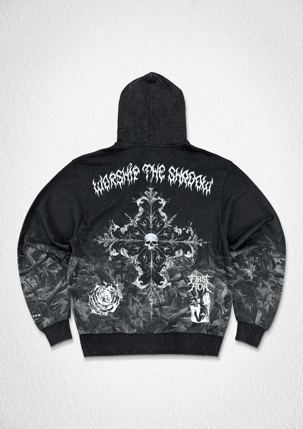First Row Denim Shadow Worship Flame Ritual Full Zip Hoodie Hunting Camo