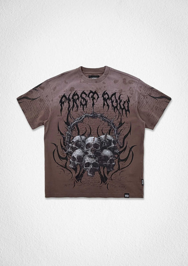 First Row Denim Steel Angels Road Calling Tee Caffe