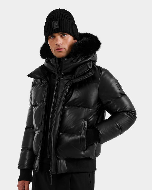 Rudsak Bond X Leather Down Bomber Black