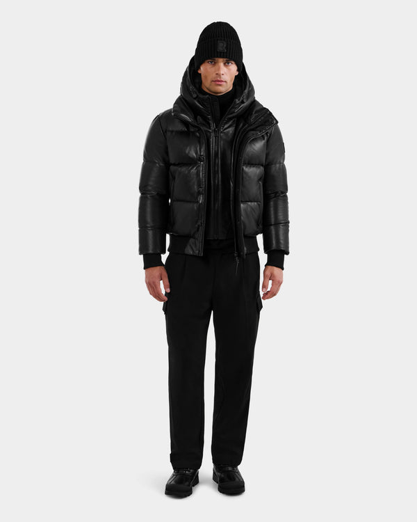 Rudsak Bond X Leather Down Bomber Black