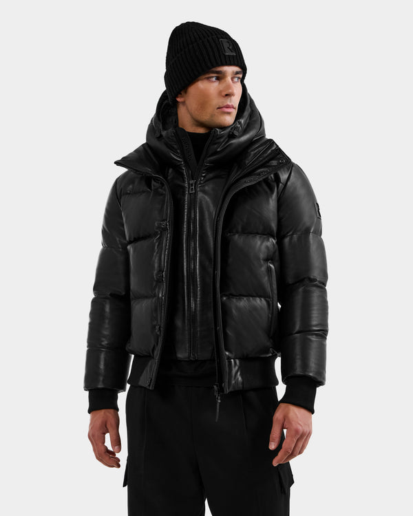Rudsak Bond X Leather Down Bomber Black