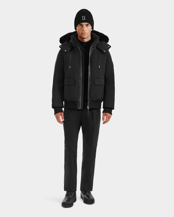 Rudsak Jerome Down Bomber Removable Faux Fur Black