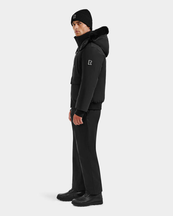 Rudsak Jerome Down Bomber Removable Faux Fur Black