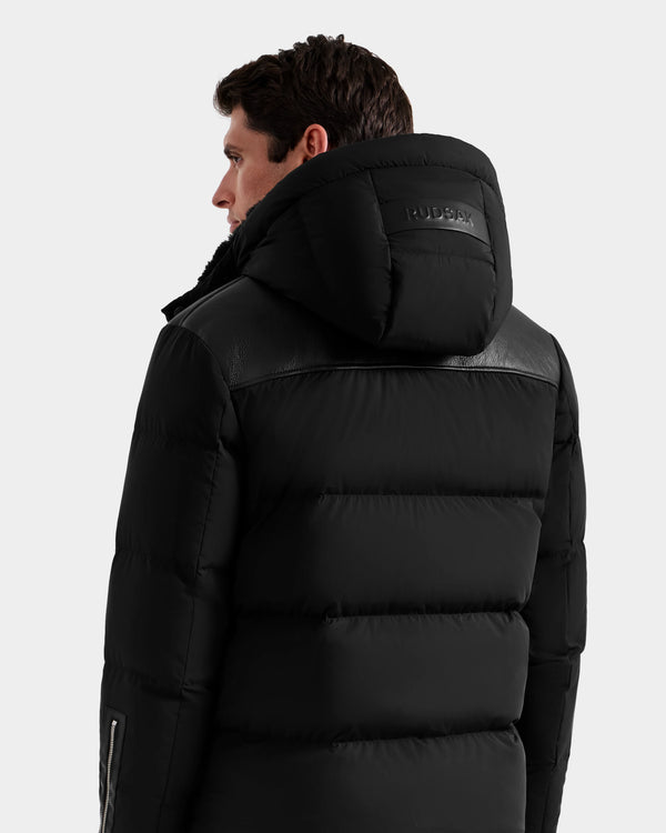 Rudsak Simon Shearling Down Combo Puffer Black