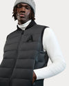 Germain Soft-Brushed Fabric Ribbed Details Vest Black