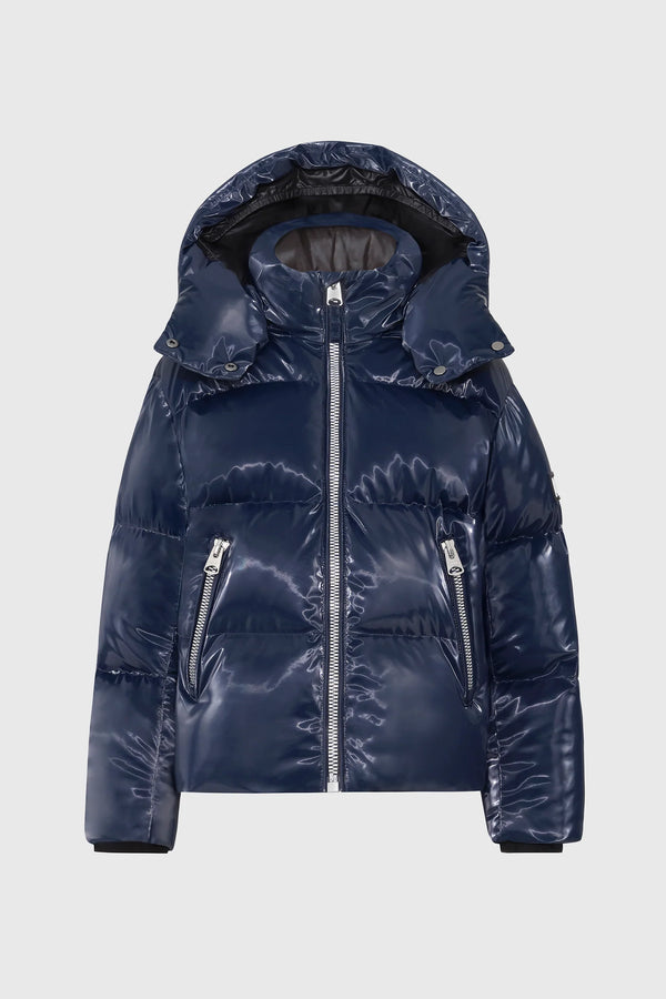 Jesse-GLO Glossy Parka For Kids Marine Blue