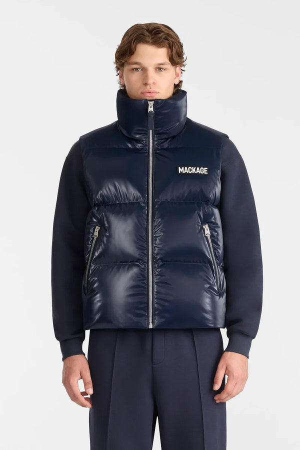 Kane-GLO High Gloss Down Vest Marine Blue