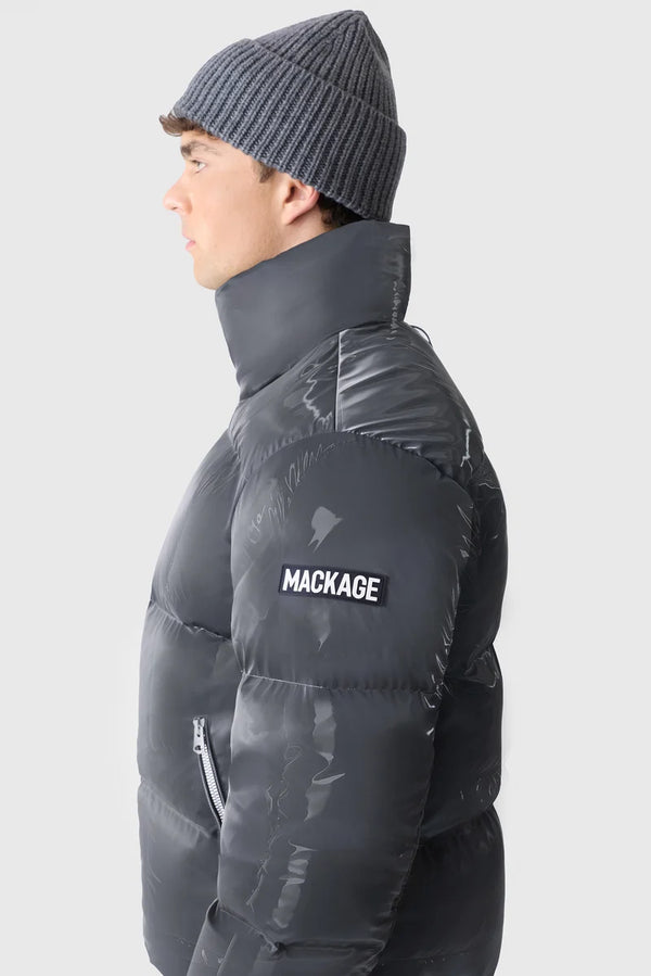 Kent-GLO High Gloss Hooded Down Jacket Carbon