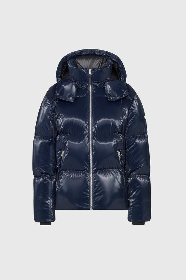 Kent-GLO High Gloss Hooded Down Jacket Navy
