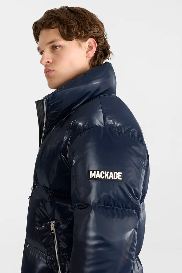 Kent-GLO High Gloss Hooded Down Jacket Navy