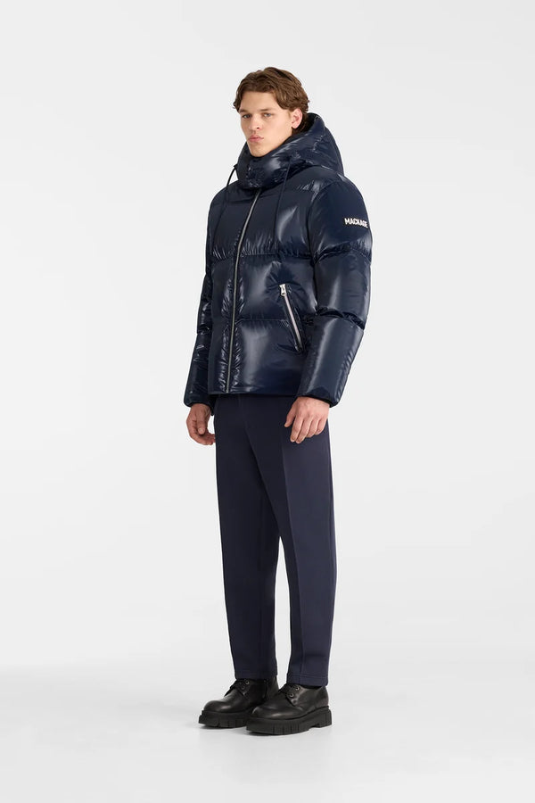 Kent-GLO High Gloss Hooded Down Jacket Navy
