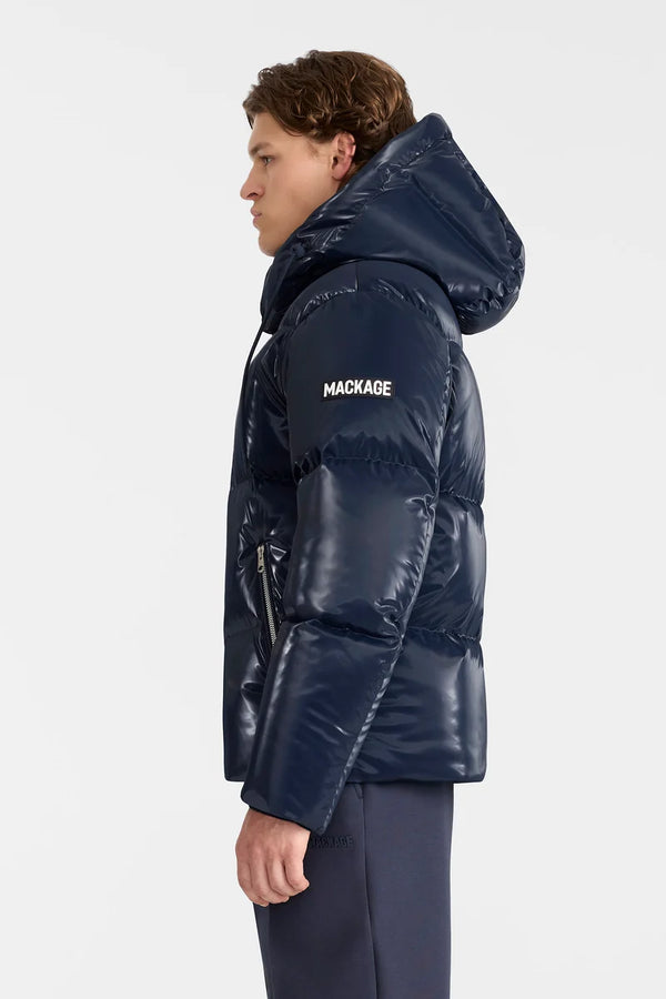 Kent-GLO High Gloss Hooded Down Jacket Navy