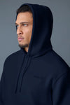 Kolton Double-Face Jersey Logo Hoodie Navy