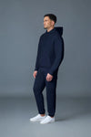 Kolton Double-Face Jersey Logo Hoodie Navy