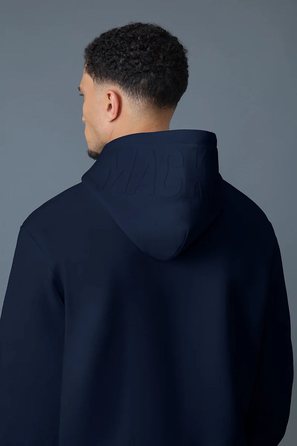 Kolton Double-Face Jersey Logo Hoodie Navy