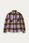 Snap Plaid Overshirt Purple