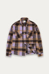 Snap Plaid Overshirt Purple