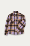 Snap Plaid Overshirt Purple