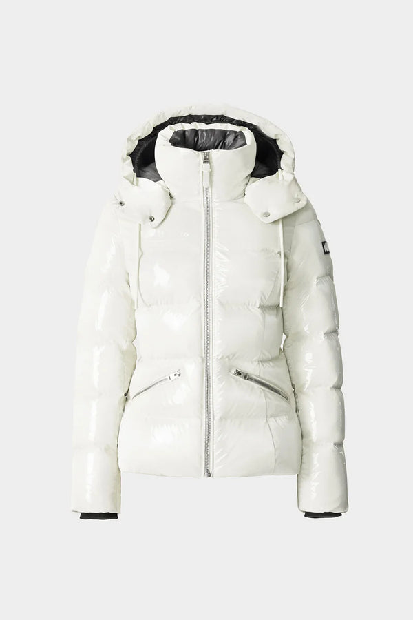 Madalyn-GLO High Gloss Down Jacket Removable Hood Cream