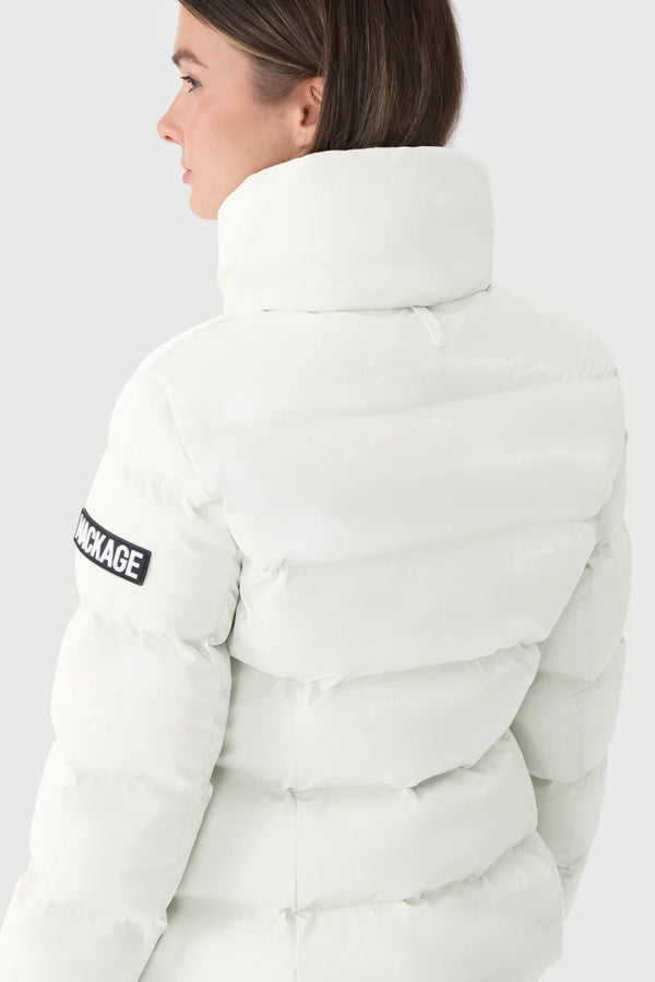 Madalyn-GLO High Gloss Down Jacket Removable Hood Cream