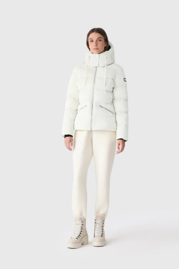 Madalyn-GLO High Gloss Down Jacket Removable Hood Cream