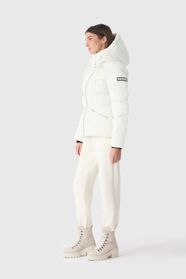 Madalyn-GLO High Gloss Down Jacket Removable Hood Cream