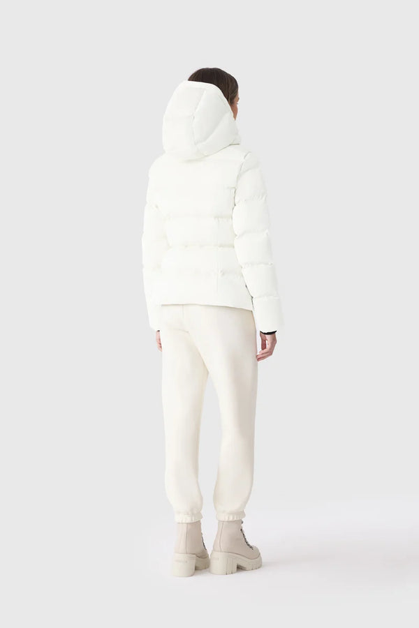 Madalyn-GLO High Gloss Down Jacket Removable Hood Cream