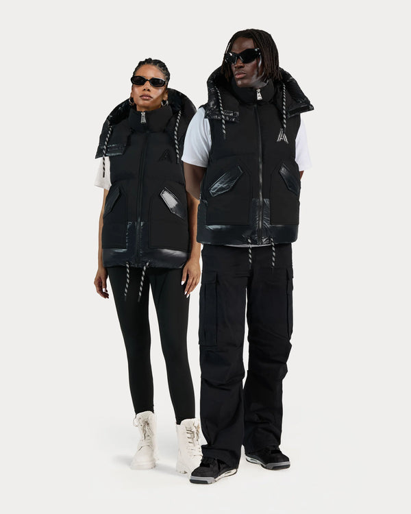 Megeve Unisex 2-in-1 Relaxed Fit Puffer Jacket Black