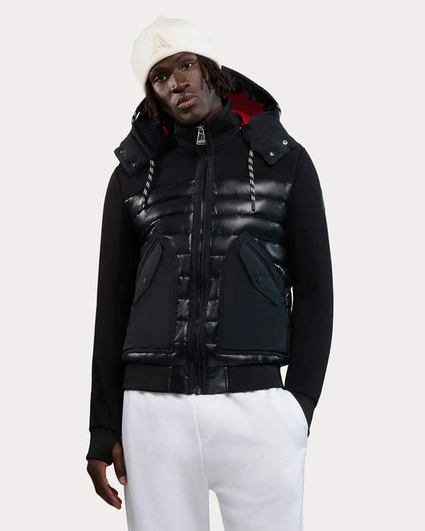 Nimbus Lightweight Mixed Media Hybrid Bomber Jacket Black