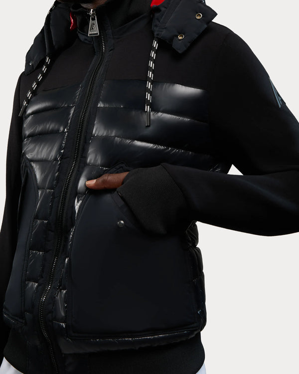 Nimbus Lightweight Mixed Media Hybrid Bomber Jacket Black