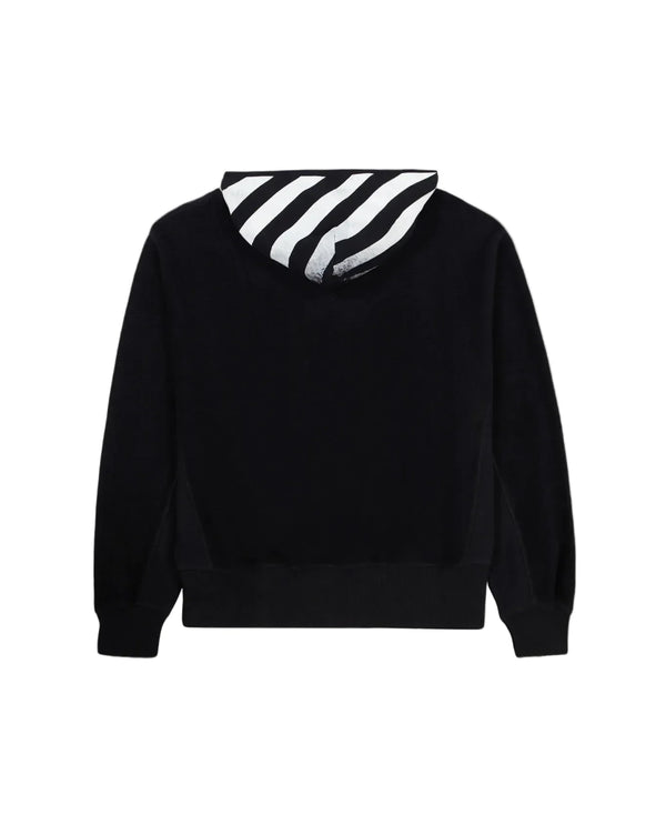 L/AB Off White Reverse Pullover Hoodie Black