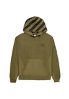 L/AB Off White Reverse Pullover Hoodie Moss