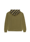 L/AB Off White Reverse Pullover Hoodie Moss