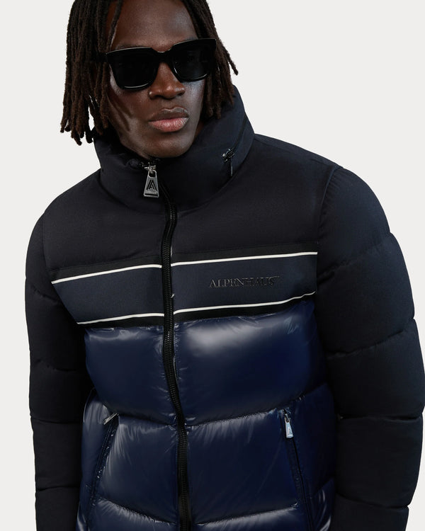Pleynet 2-in-1 Puffer Jacket Removable Sleeves Midnight Blue