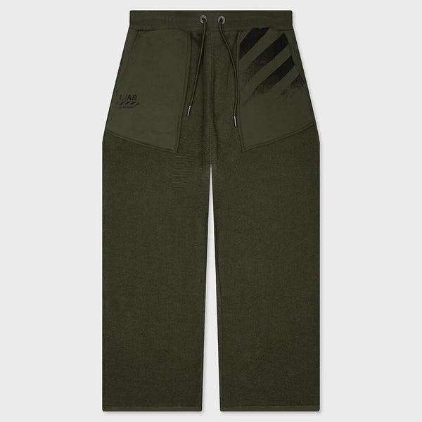 L/AB Off White Reverse Open Hem Sweatpants Winter Moss