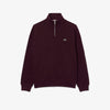 Lacoste Zip Up High Neck Interlock Sweatshirt Dark Burgundy