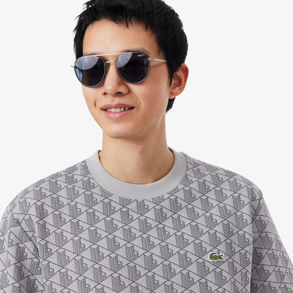 Lacoste Monogram Jacquard T-Shirt Dark Grey