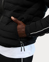 Uriage Lightweight Bomber Puffer Jacket Removable Hood Black
