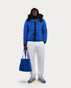 Uriage Lightweight Bomber Puffer Jacket Removable Hood Cobalt Blue