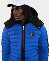 Uriage Lightweight Bomber Puffer Jacket Removable Hood Cobalt Blue