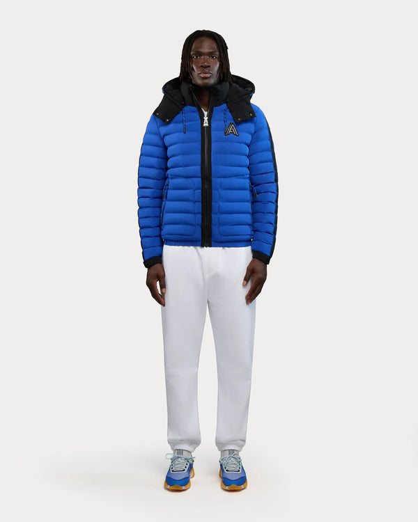 Uriage Lightweight Bomber Puffer Jacket Removable Hood Cobalt Blue