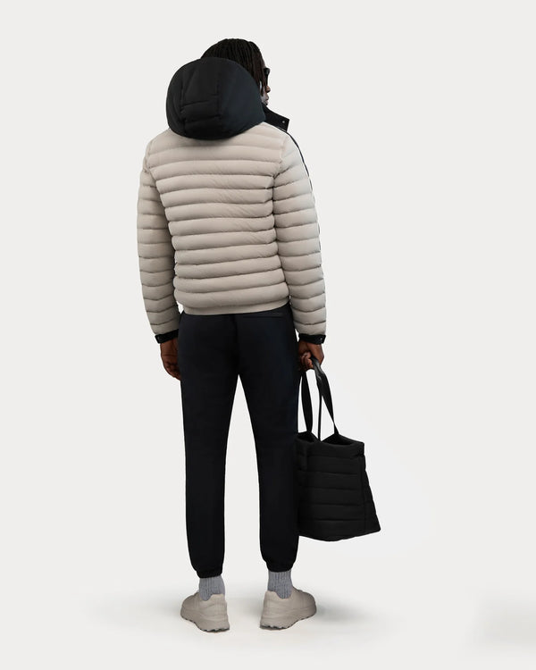 Uriage Lightweight Bomber Puffer Jacket Removable Hood Stone