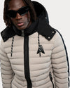 Uriage Lightweight Bomber Puffer Jacket Removable Hood Stone