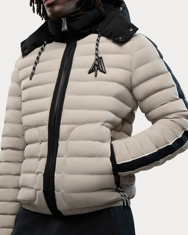 Uriage Lightweight Bomber Puffer Jacket Removable Hood Stone
