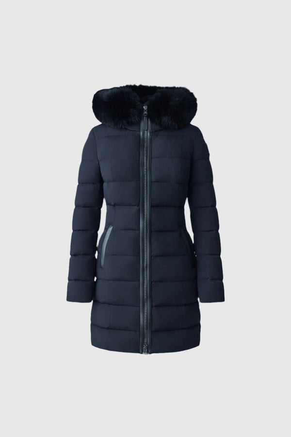 Calla Agile-360 Light Down Coat Blue Fox Fur Collar