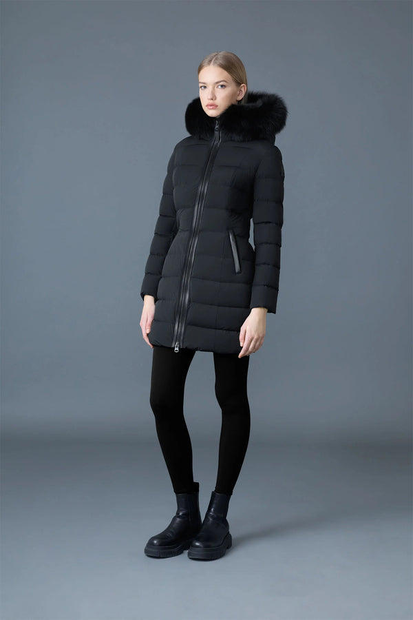 Calla Agile-360 Light Down Coat Blue Fox Fur Collar