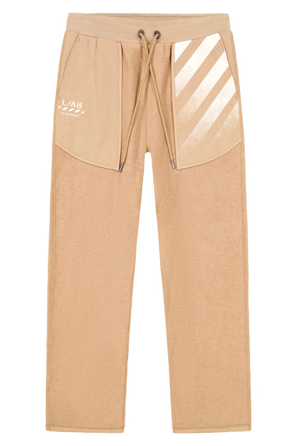 L/AB Off White Reverse Open Hem Sweatpants Cornstalk
