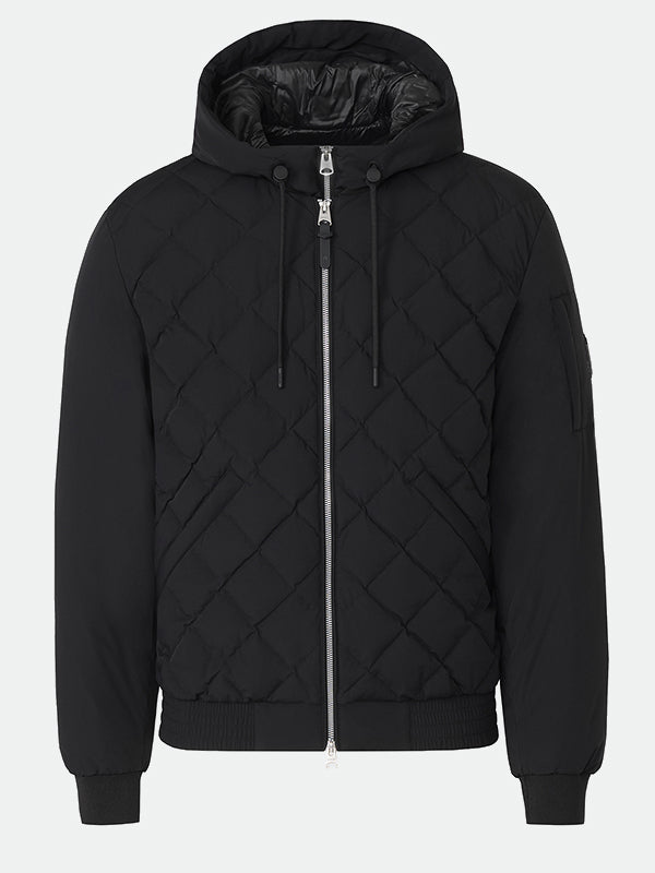 Leroy Quilted Down Bomber Jacket Black