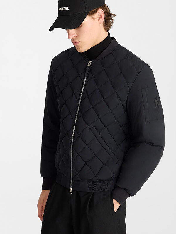 Leroy Quilted Down Bomber Jacket Black